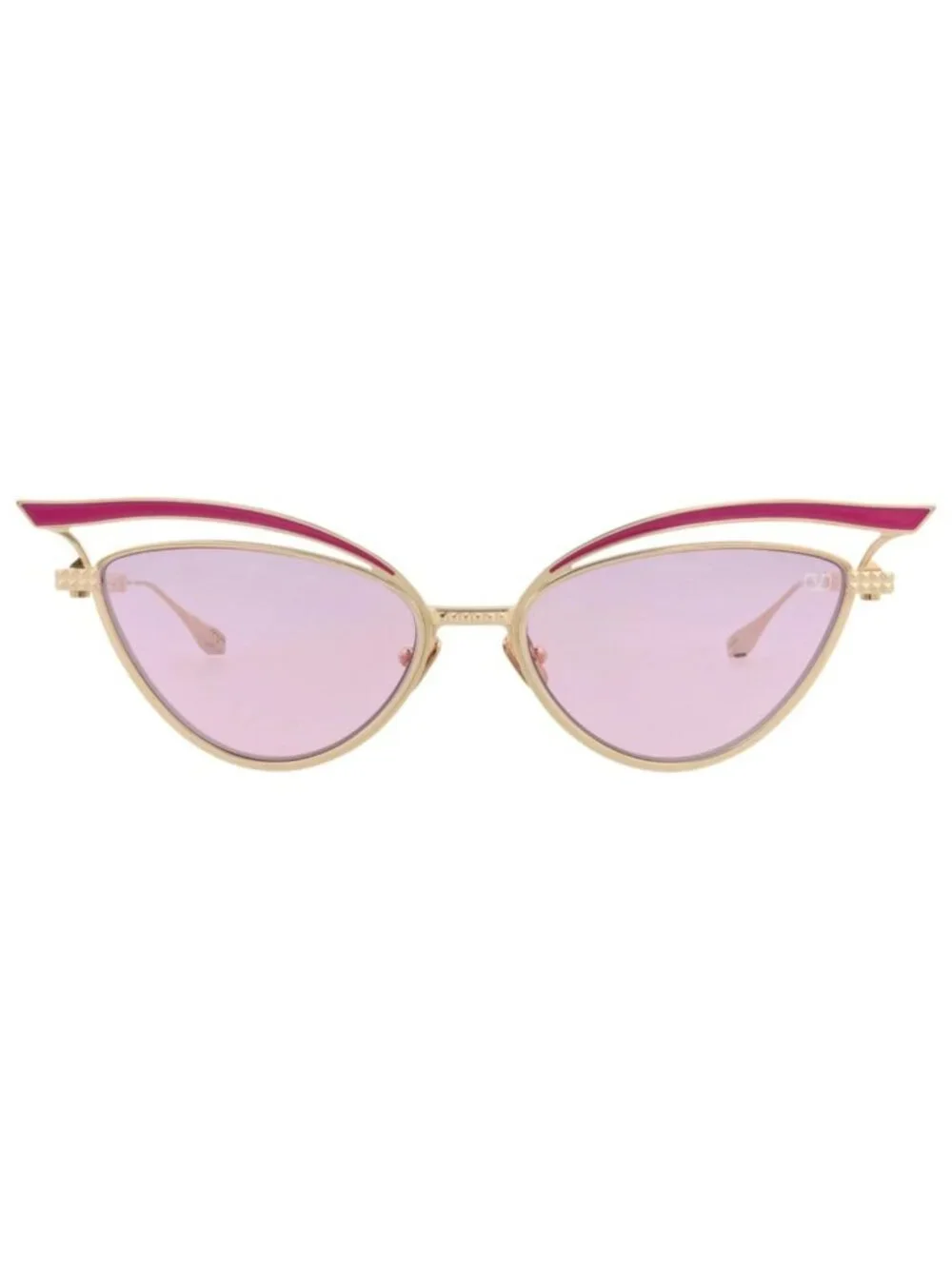 New Valentino Women's Eyeglasses Cat Eye Metal Frame Gold Gold Pink